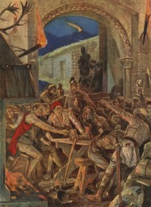 El festín de los hombres de Robert de Comines en Durham de Richard Caton Woodville junior